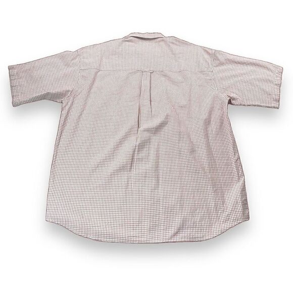 Columbia Shirt Mens Extra Large XL Orange Checked Short Sleeve Button Down - Picture 3 of 9